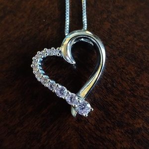 Diamond Luxe Pink Simulated Diamond Heart Pendant